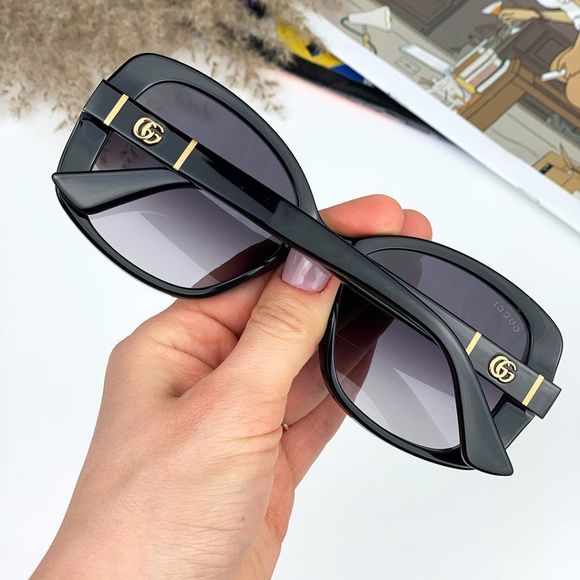 🔥 Gucci GG0762S 001 Sunglasses Black Grey Gradient Square Women - Picture 2 of 11